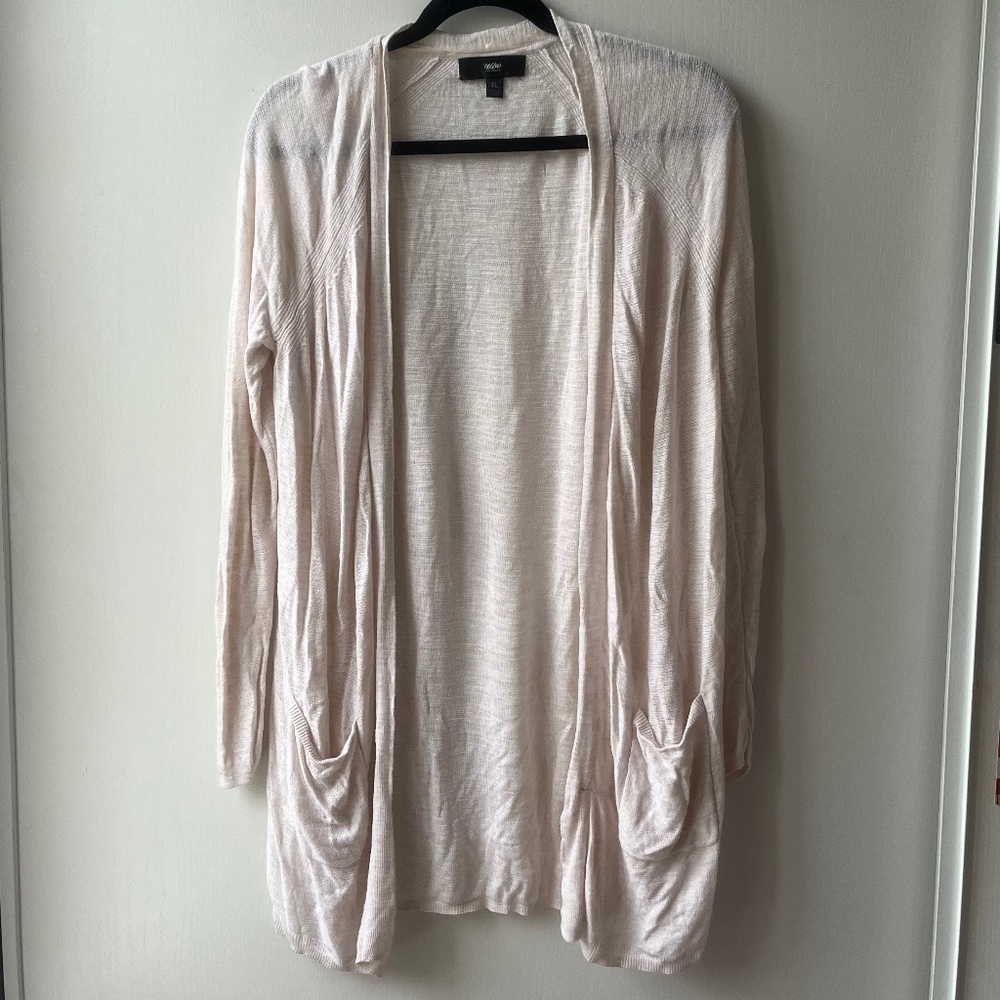 Off-White Long Thin Cardigan Sweater, Moschino, size XL